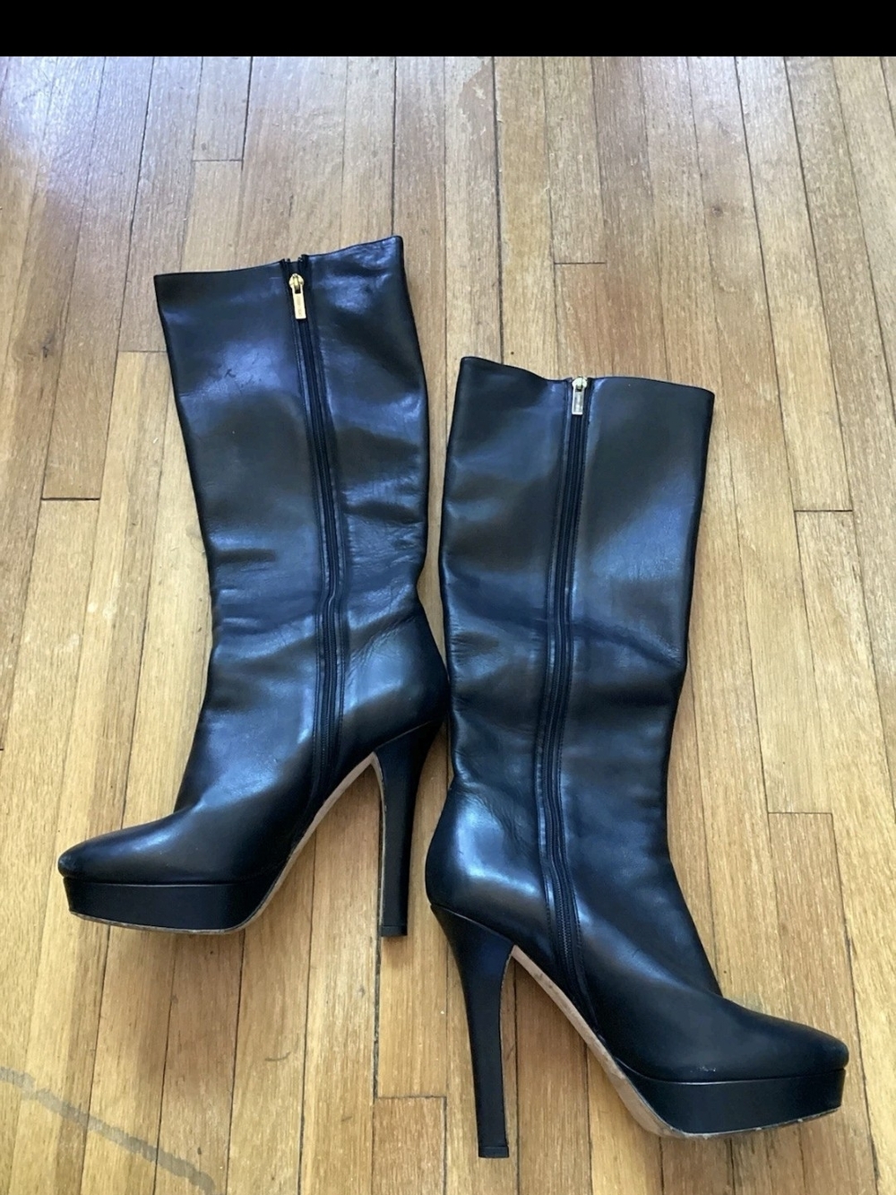 Luxe Jimmy Choo Ladies Size 7/37 Solid Black Thigh Length Boots,Italy,MINT - Picture 2 of 6